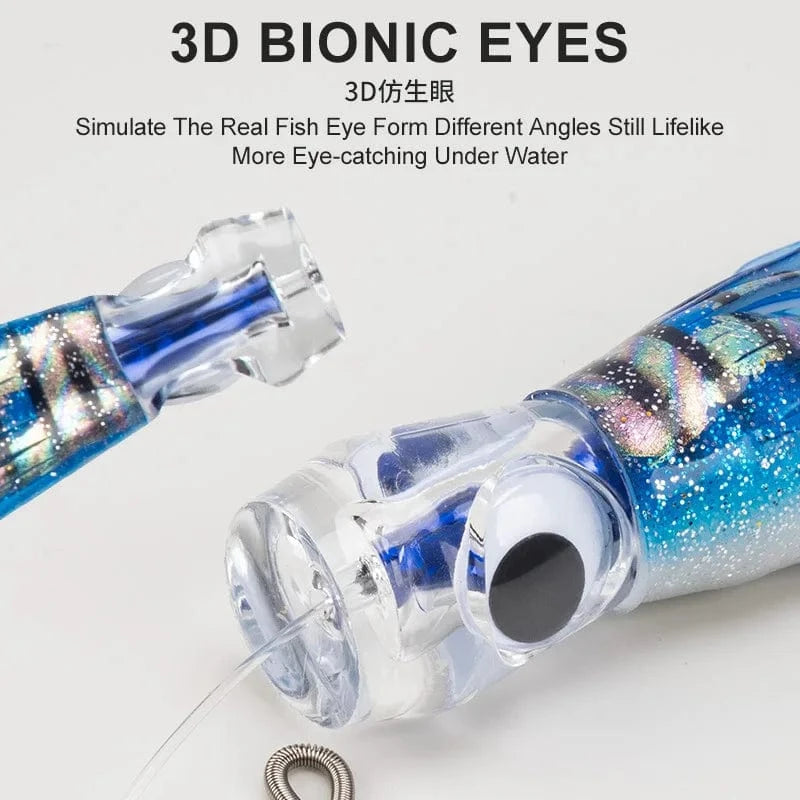 China China 1pc 23cm 130g UV Trolling Lure Bait Resin Head Head Octopus Squid Skirt Bait Big Game Drag Fishing Marlin Tuna Pesca Hard Bait