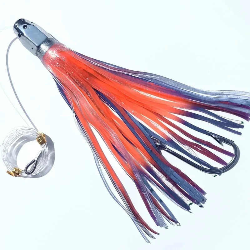 China China 1PC 23cm185g Big Game Drag Fishing Marlin Tuna Trolling Lure Copper Head Octopus Squid Skirt Bait With Hook pesca Fishing lure