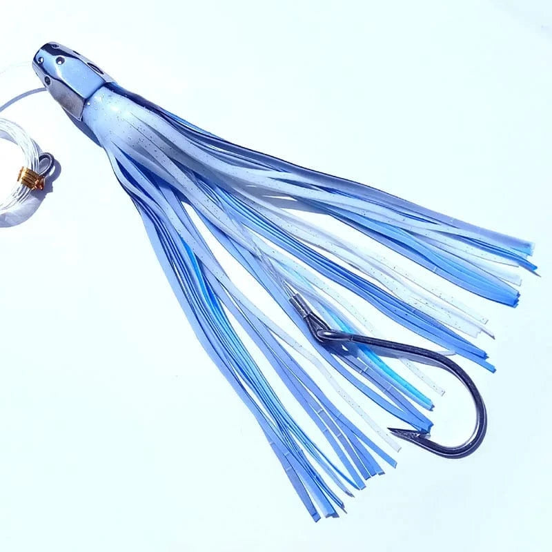 China China 1PC 23cm185g Big Game Drag Fishing Marlin Tuna Trolling Lure Copper Head Octopus Squid Skirt Bait With Hook pesca Fishing lure