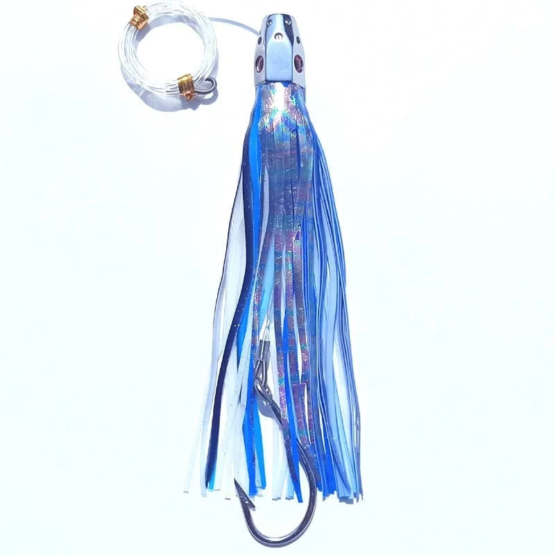 China China 1PC 23cm185g Big Game Drag Fishing Marlin Tuna Trolling Lure Copper Head Octopus Squid Skirt Bait With Hook pesca Fishing lure