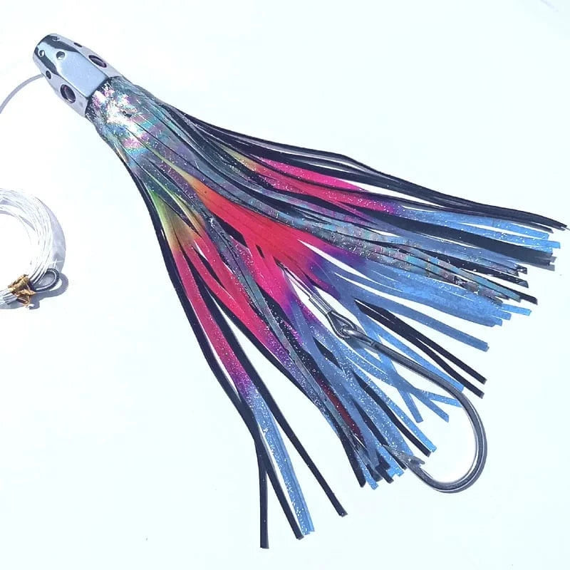 China China 1pc 23cm185g Trolling Lure Bait Copper Head Octopus Squid Skirt Bait With Hook Big Game Drag Fishing Marlin Tuna Pesca Hard Bait