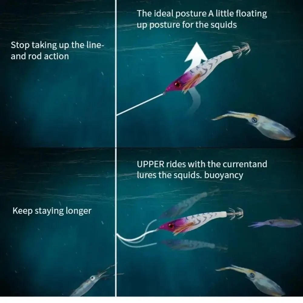 China China 1pc 99mm 6.5g Fishing Lure Artificial Squid Hook Jigs Noctilucent Squid Cuttlefish Jigs Lures Wood Shrimp For Sea Fishing