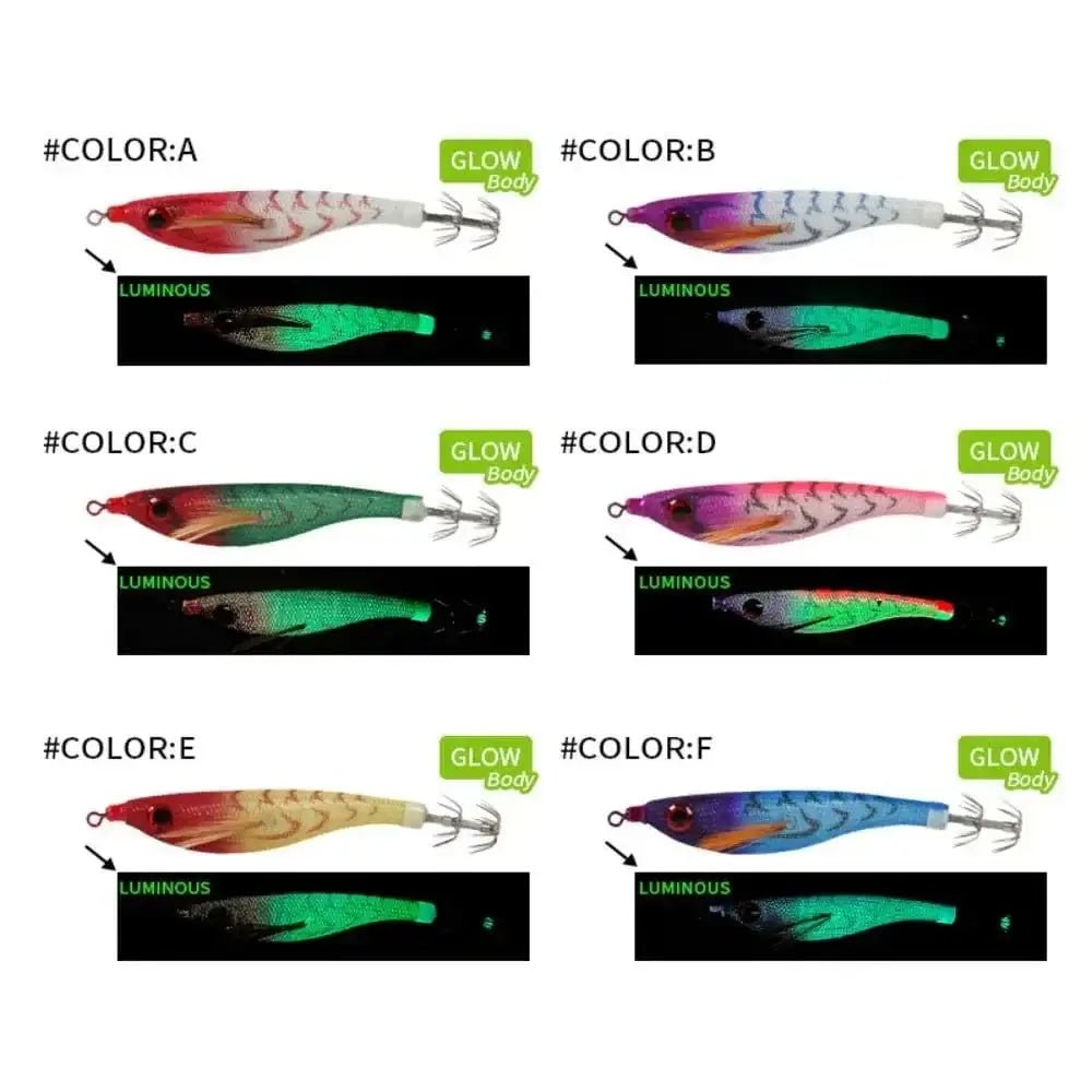 China China 1pc 99mm 6.5g Fishing Lure Artificial Squid Hook Jigs Noctilucent Squid Cuttlefish Jigs Lures Wood Shrimp For Sea Fishing