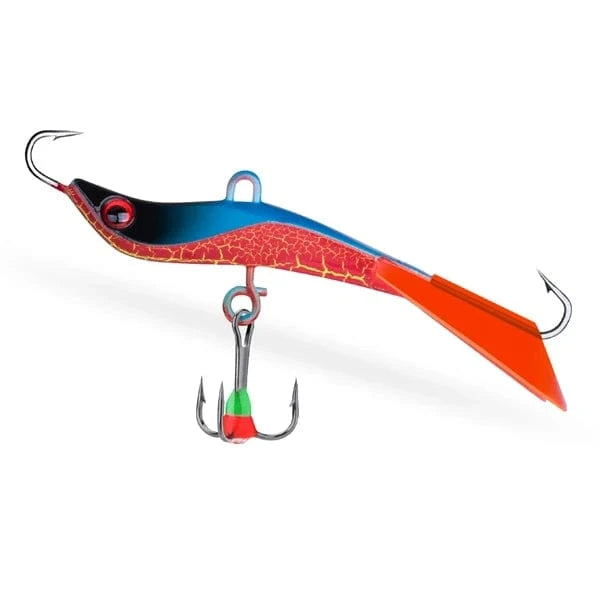 China China 1pc Blue And Red Goture Winter Ice Fishing Lure  Balancers Jig Fake Artificial Bait Jigging Raps 77mm 14.4g Wobbler Bait for Trout Bass Pike Carp