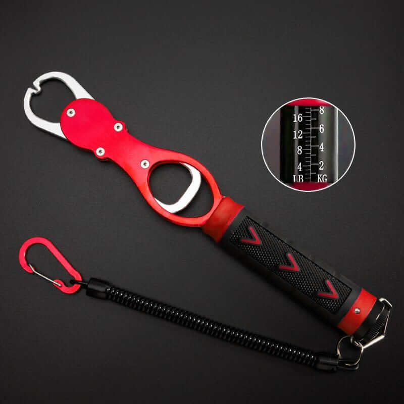 China China 1pc Fishing Gripper Lip Grippers Fishing Fish Grabber Tool Lip Clamp With Weight Scale Anti-Rust For Beginner Fishing Enthusiast
