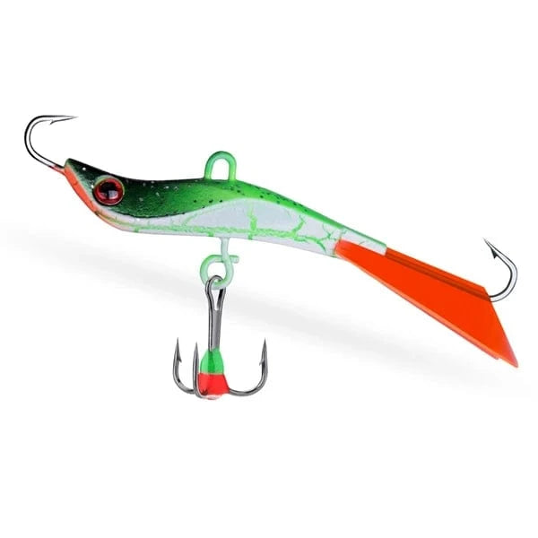 China China 1pc Green And White Goture Winter Ice Fishing Lure  Balancers Jig Fake Artificial Bait Jigging Raps 77mm 14.4g Wobbler Bait for Trout Bass Pike Carp