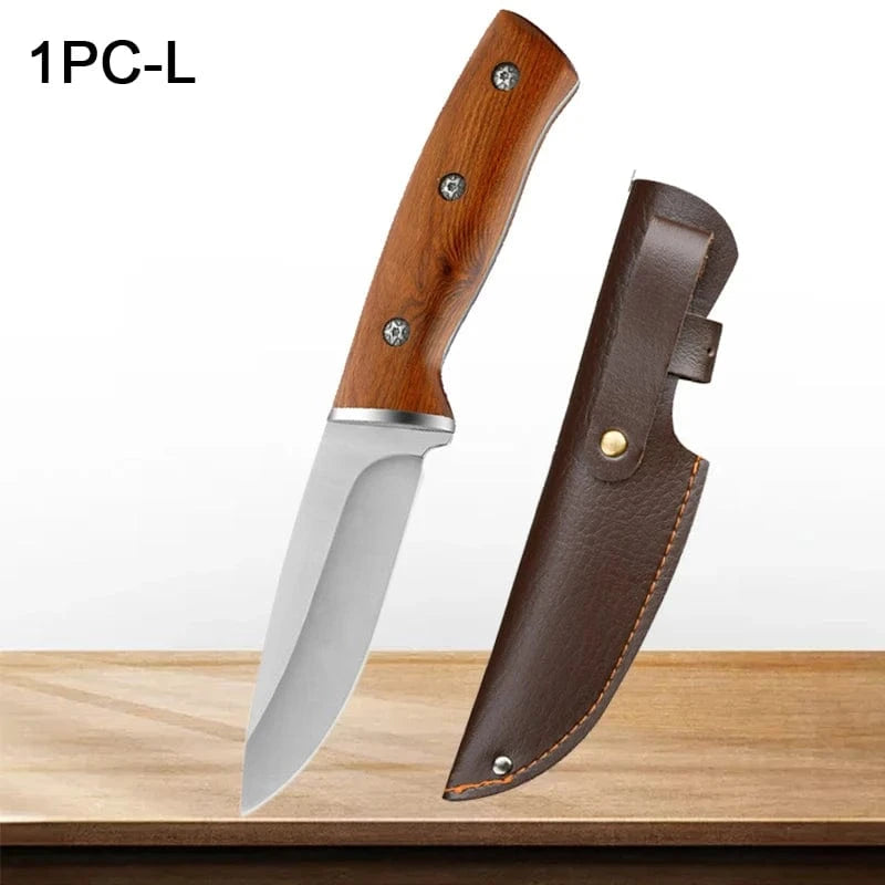 China China 1pc-L Professional Kitchen Knives Fruit Knife Stainless Steel Pocket Boning Knife Butcher Vegetable Slicing Meat Cleaver with Sheath