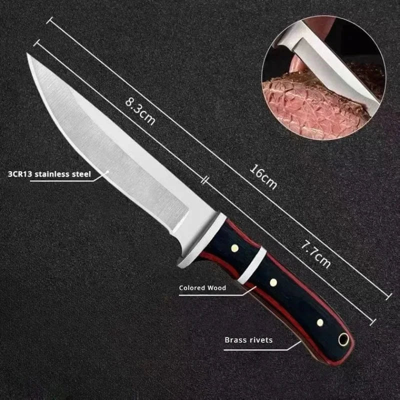 China China 1pc, solid wood multi-use stainless steel fruit knife chef's knife meat knife cut steak knife