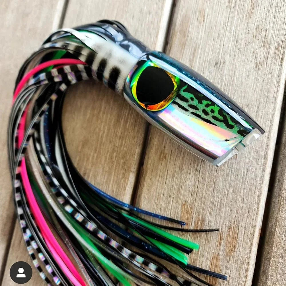China China 1pc Trolling Skirt Tuna Lures 65G/100G Deep Sea Boat Fishing Bait Saltwater Lures for Mahi Marlin Wahoo Big Game Fishing Tackle