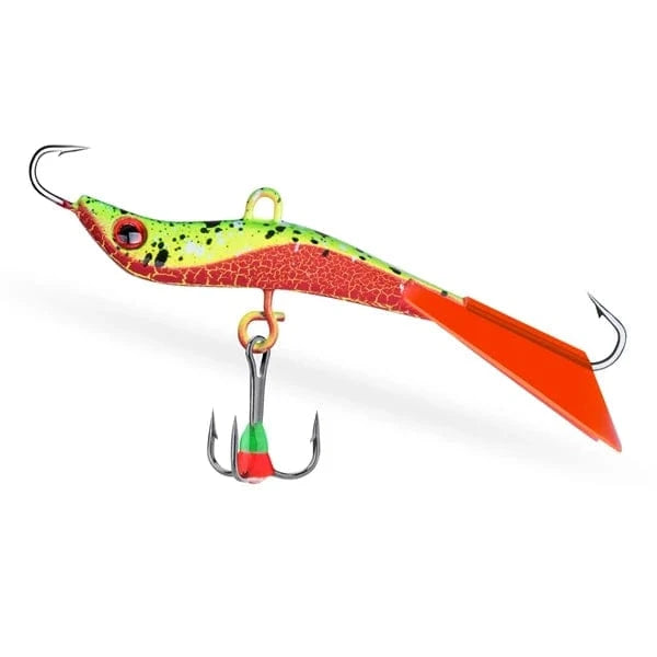 China China 1pc Yellow And Red Goture Winter Ice Fishing Lure  Balancers Jig Fake Artificial Bait Jigging Raps 77mm 14.4g Wobbler Bait for Trout Bass Pike Carp