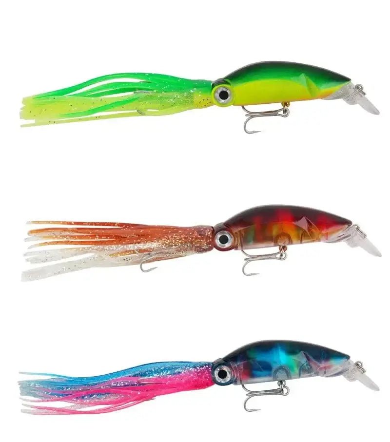 China China 1pcs Hard Fishing Lure Fish Bait 18cm/17.6g Squid High Carbon Steel Hook Octopus Crank for Artificial Tuna Sea Allure Tool