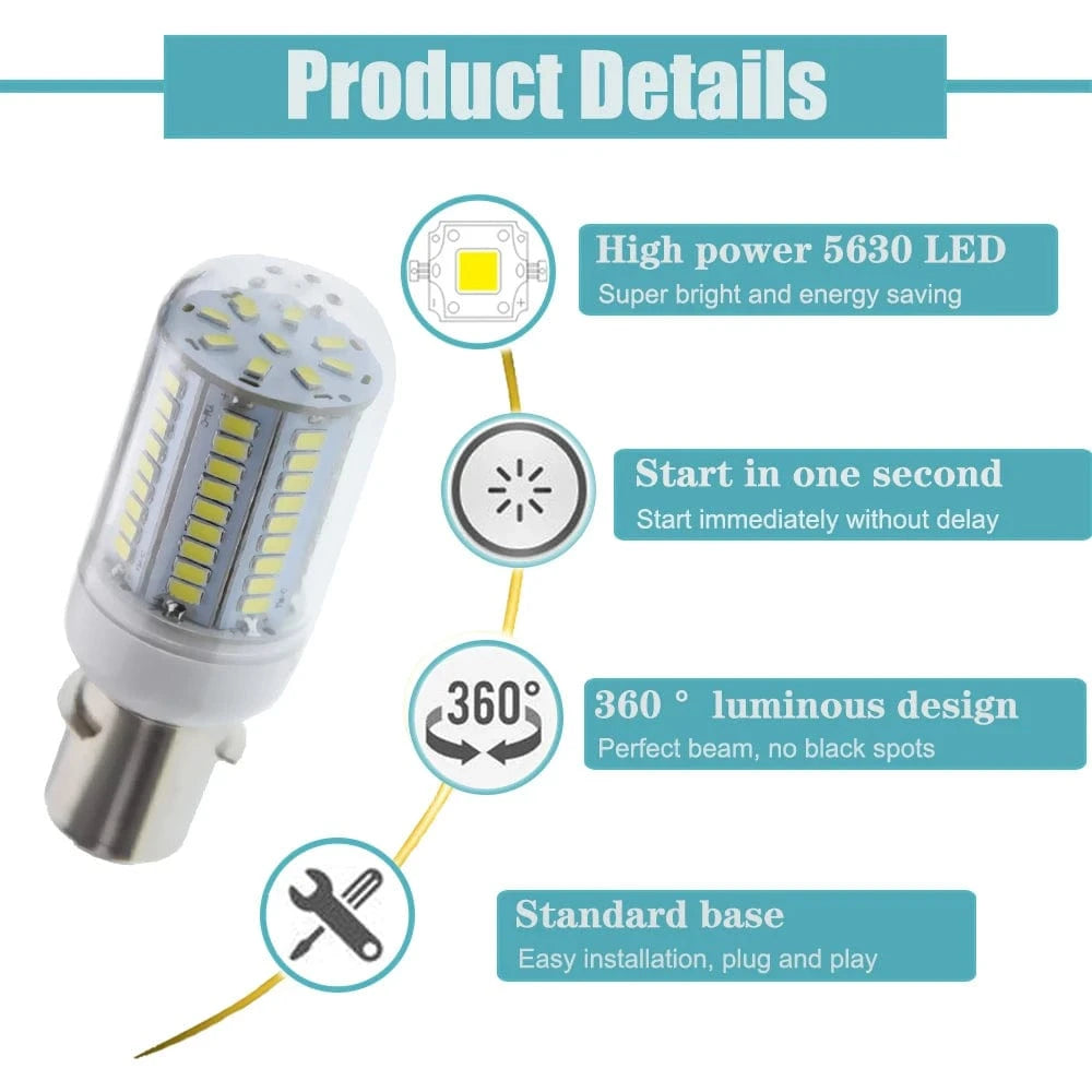 China China 1Pcs LED Marine Lights P28S 24V 36V 48V 120V 220V Professional Sailing Bulb 5630 81SMD Super Bright White 6000K Navigation Lamp