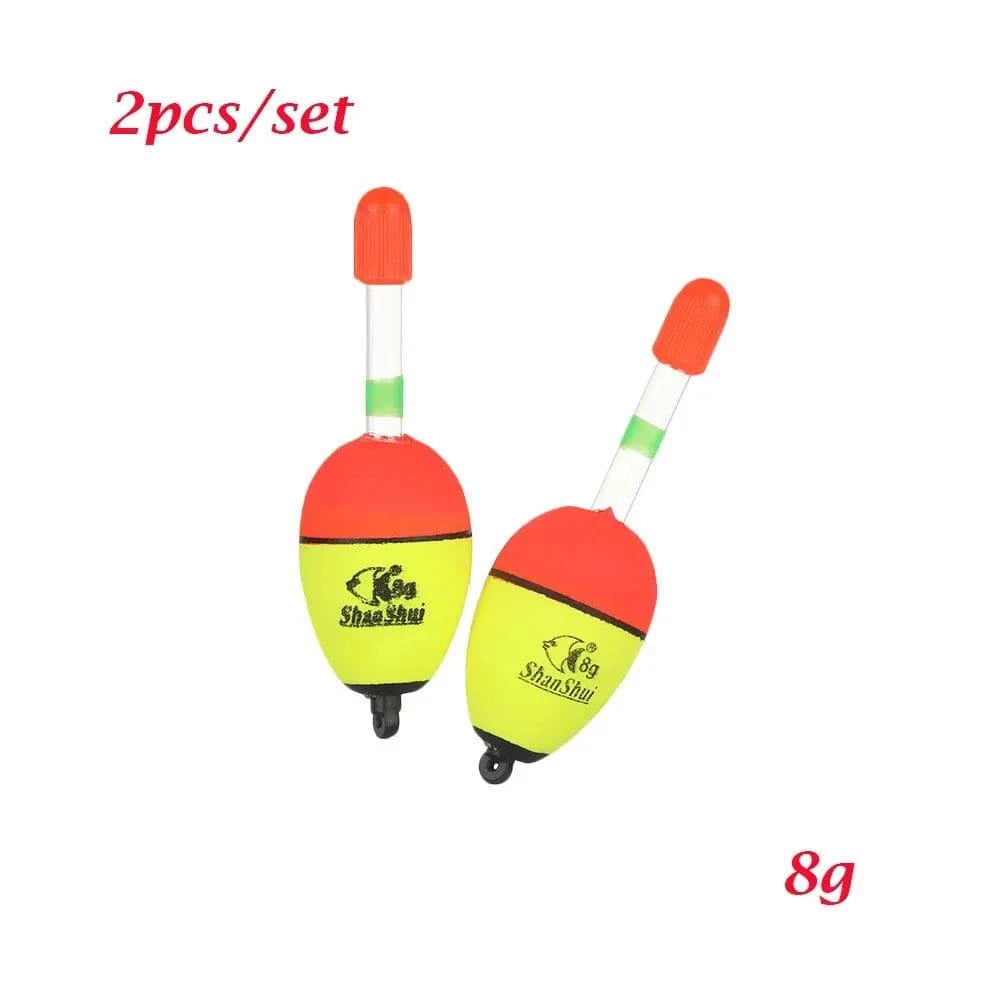 China China 1set 8g 2pcs 5/8/10/15/20/30/40/50/60g EVA Luminous Fishing Night Float Light Stick Foam Plastic Bobber Sea Rock Fishing Striking Floats