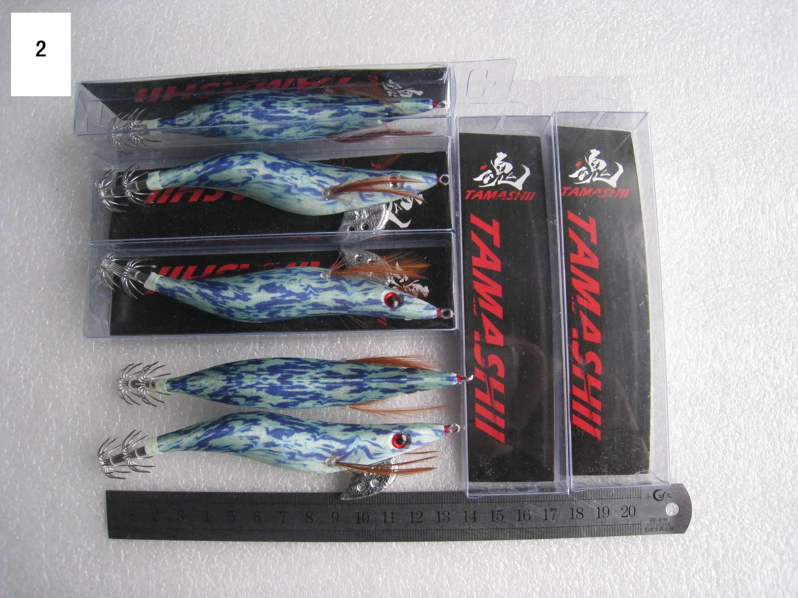 China China 2 / 2.5 20pcs 3.5#   squid jigs  (13.5cm  20g)squid hook fishing lure ,jig bait, wood shrimp.fishingtackle .