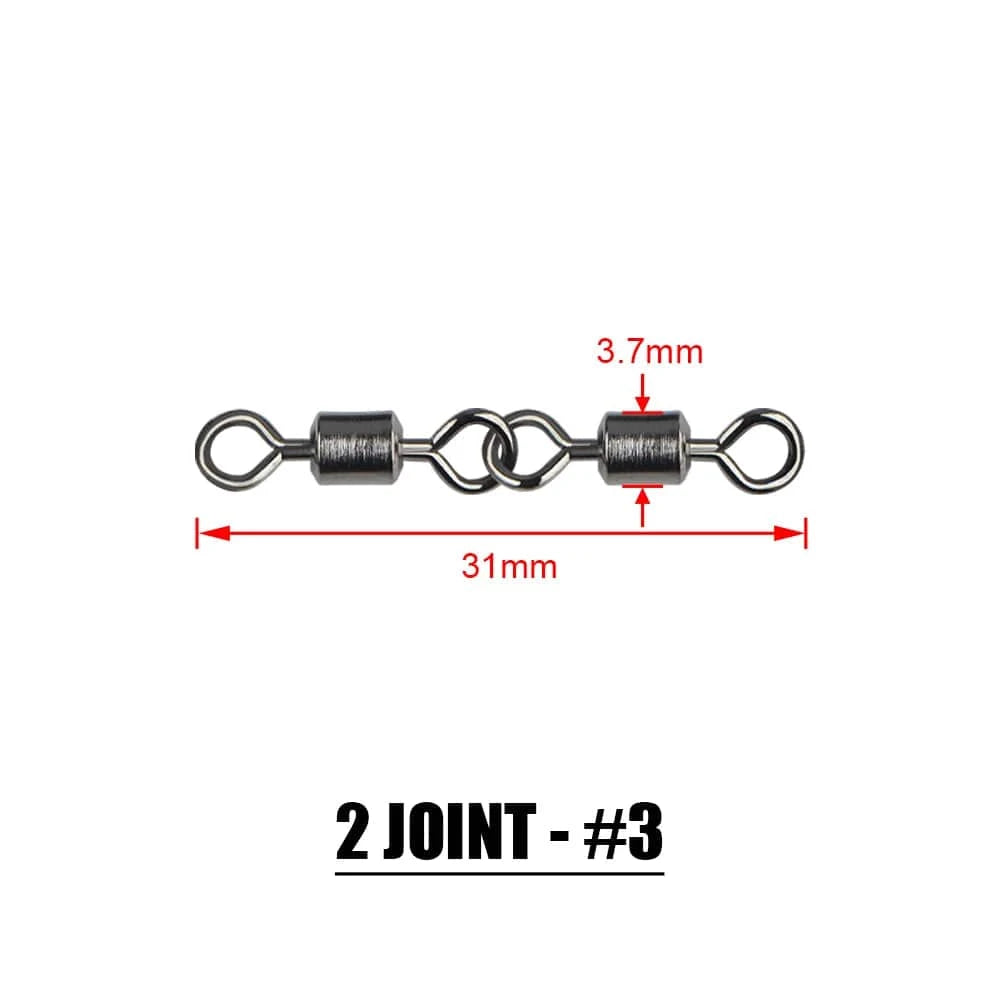 China China 2 Joint--No 3 Spinpoler 3 4 5 Joint Fishing Swivels Copper Body with Stainless Steel for Saltwater Sea Fishing Stinger Hooks Accessories