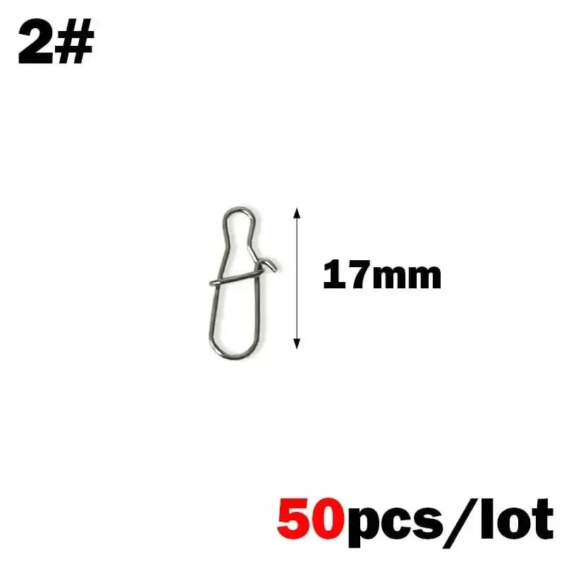 China China 2 OUTKIT 50PCS Stainless Steel Pin Swivel Fishing Accessories Connector Lure Clip Rolling Swivels Sea Fishing Tackle