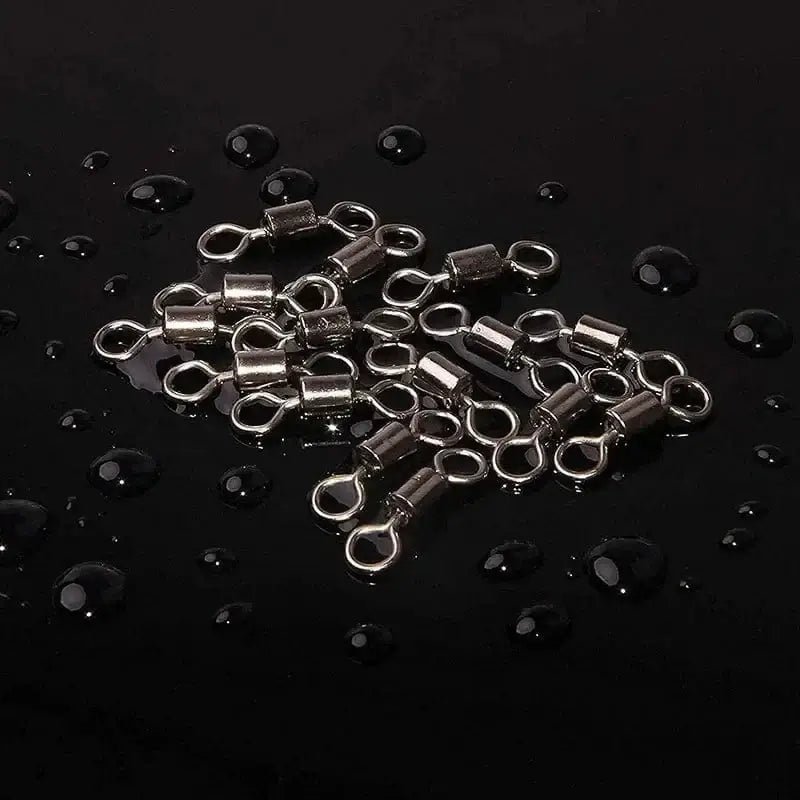 China China 200-500Pcs Fishing Swivels Kit Ball Bearing Rolling Swivel Fishing Tackle Saltwater Freshwater Fishing Line Connectors for Carp