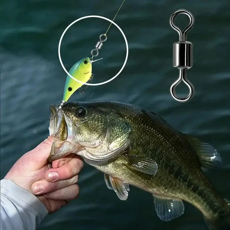 China China 200-500Pcs Fishing Swivels Kit Ball Bearing Rolling Swivel Fishing Tackle Saltwater Freshwater Fishing Line Connectors for Carp