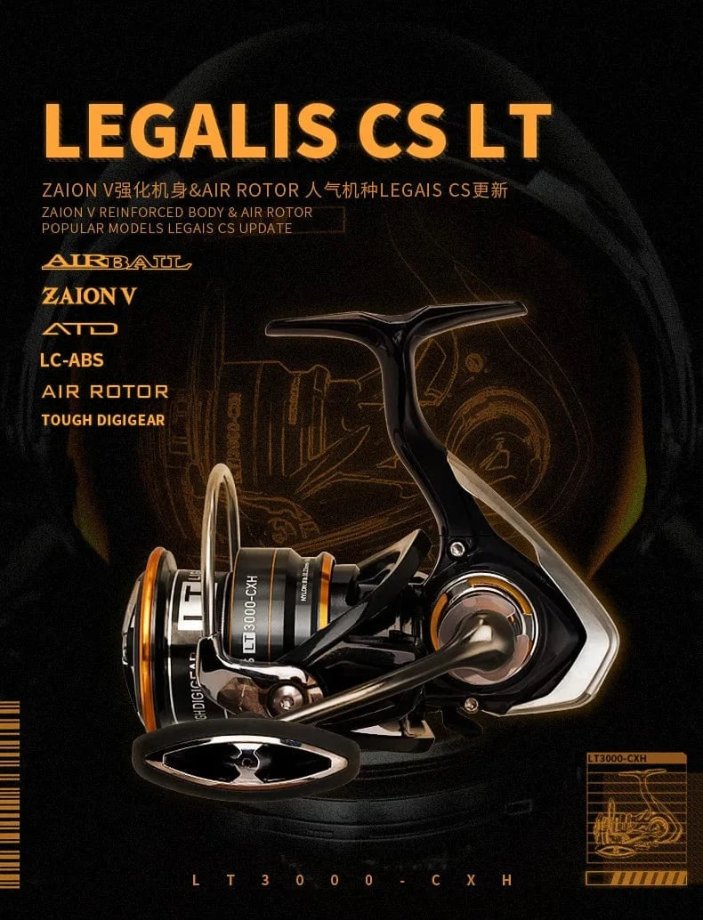 China China 2021 Daiwa Reel LEGALIS CS LT Spinning Fishing Reels 6+1BB Max Drag 12KG Spinning Wheel ZAION V Body