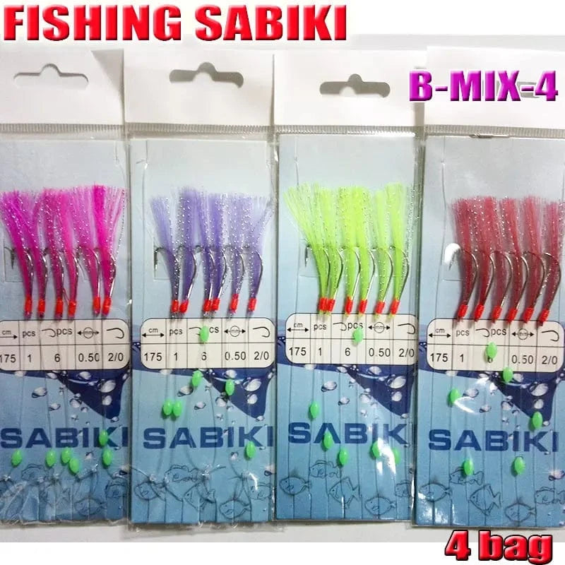China China 2022FISHING SABIKI 12kinds luminous bean fishing hooks ocean fly saltwater bait rings good SABIKI fishing tools