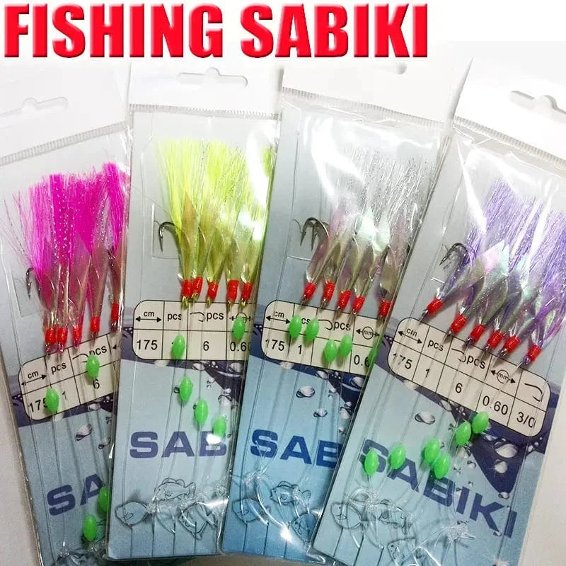 China China 2022FISHING SABIKI 12kinds luminous bean fishing hooks ocean fly saltwater bait rings good SABIKI fishing tools