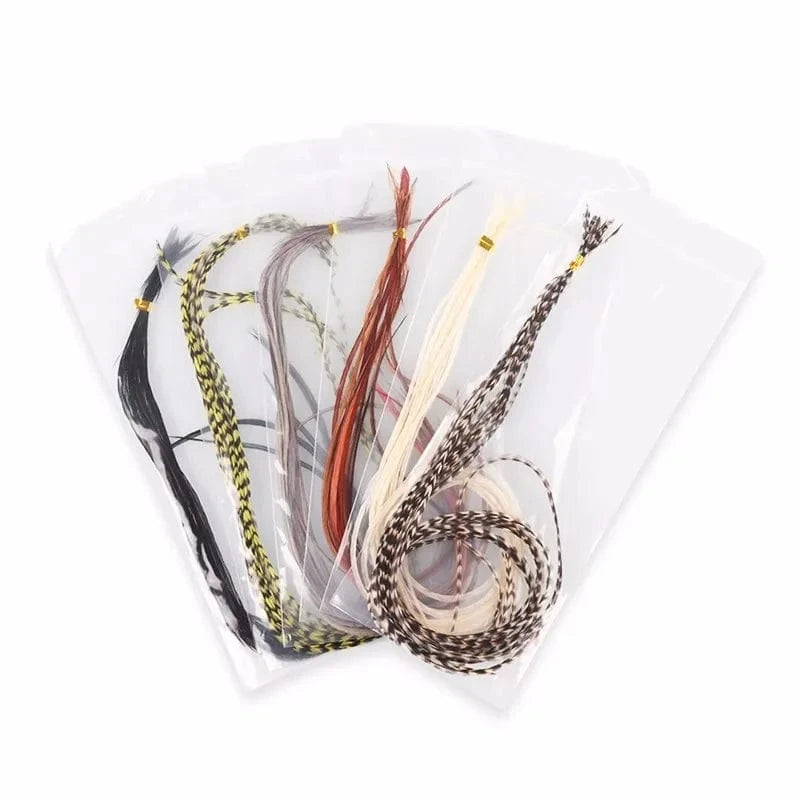 China China 20cm-30cm Natural Rooster Saddle For Fishing Flies Tying Material Fly Tying Saddle Hackle Grizzly Rooster Hair Feather Wholesale