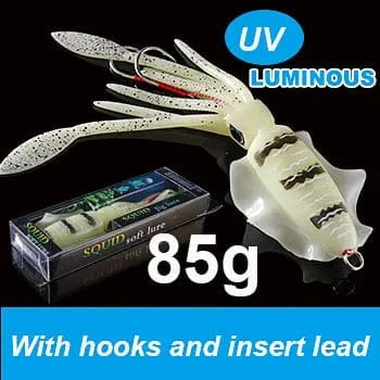 China China 20cm85g 1 SUNMILE Fishing Soft Squid Lure 20g/60g/80g/100g/120g/150g Luminous/UV Squid Jig Fishing Lures For Sea Fishing Wobbler Bait