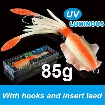 China China 20cm85g 4 SUNMILE Fishing Soft Squid Lure 20g/60g/80g/100g/120g/150g Luminous/UV Squid Jig Fishing Lures For Sea Fishing Wobbler Bait