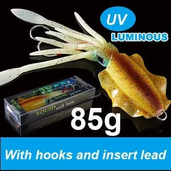 China China 20cm85g 5 SUNMILE Fishing Soft Squid Lure 20g/60g/80g/100g/120g/150g Luminous/UV Squid Jig Fishing Lures For Sea Fishing Wobbler Bait