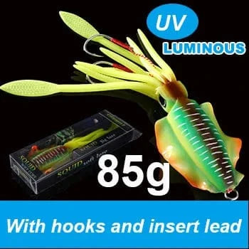 China China 20cm85g 6 SUNMILE Fishing Soft Squid Lure 20g/60g/80g/100g/120g/150g Luminous/UV Squid Jig Fishing Lures For Sea Fishing Wobbler Bait