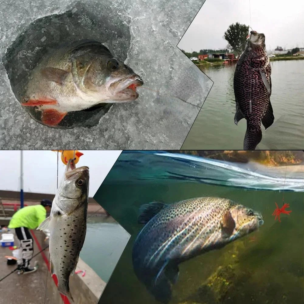 China China 20PCS-100pcs Lifelike Red Worm Soft Lure Earthworm Ice Winter Fishing Silicone Artificial Bait Fishy Shrimp Additive Bass Carp