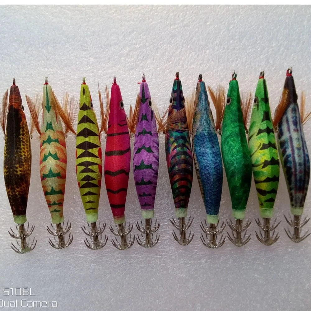 China China 20pcs 3.5#   squid jigs  (13.5cm  20g)squid hook fishing lure ,jig bait, wood shrimp.fishingtackle .