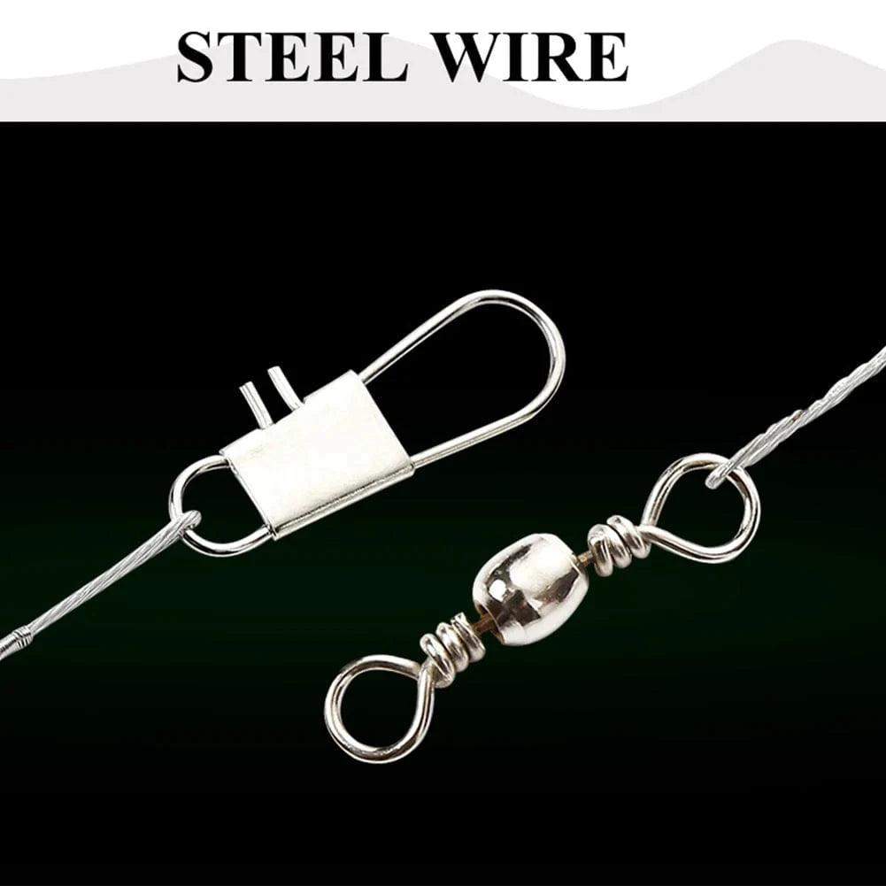 China China 20Pcs  Anti Bite Fishing Lines Multipurpose Lure Trace Rope Connector Steel Wire Leader Line Swivel Outdoors Fishing Accessories
