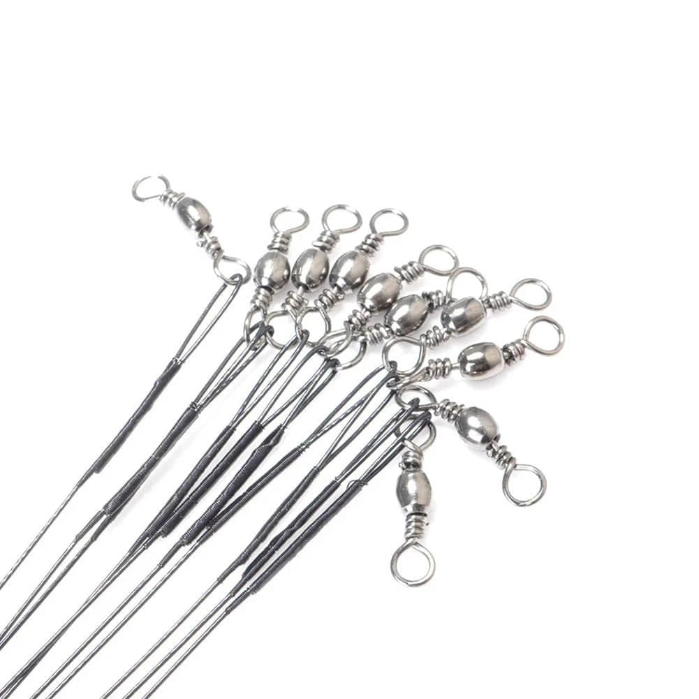 China China 20Pcs  Anti Bite Fishing Lines Multipurpose Lure Trace Rope Connector Steel Wire Leader Line Swivel Outdoors Fishing Accessories