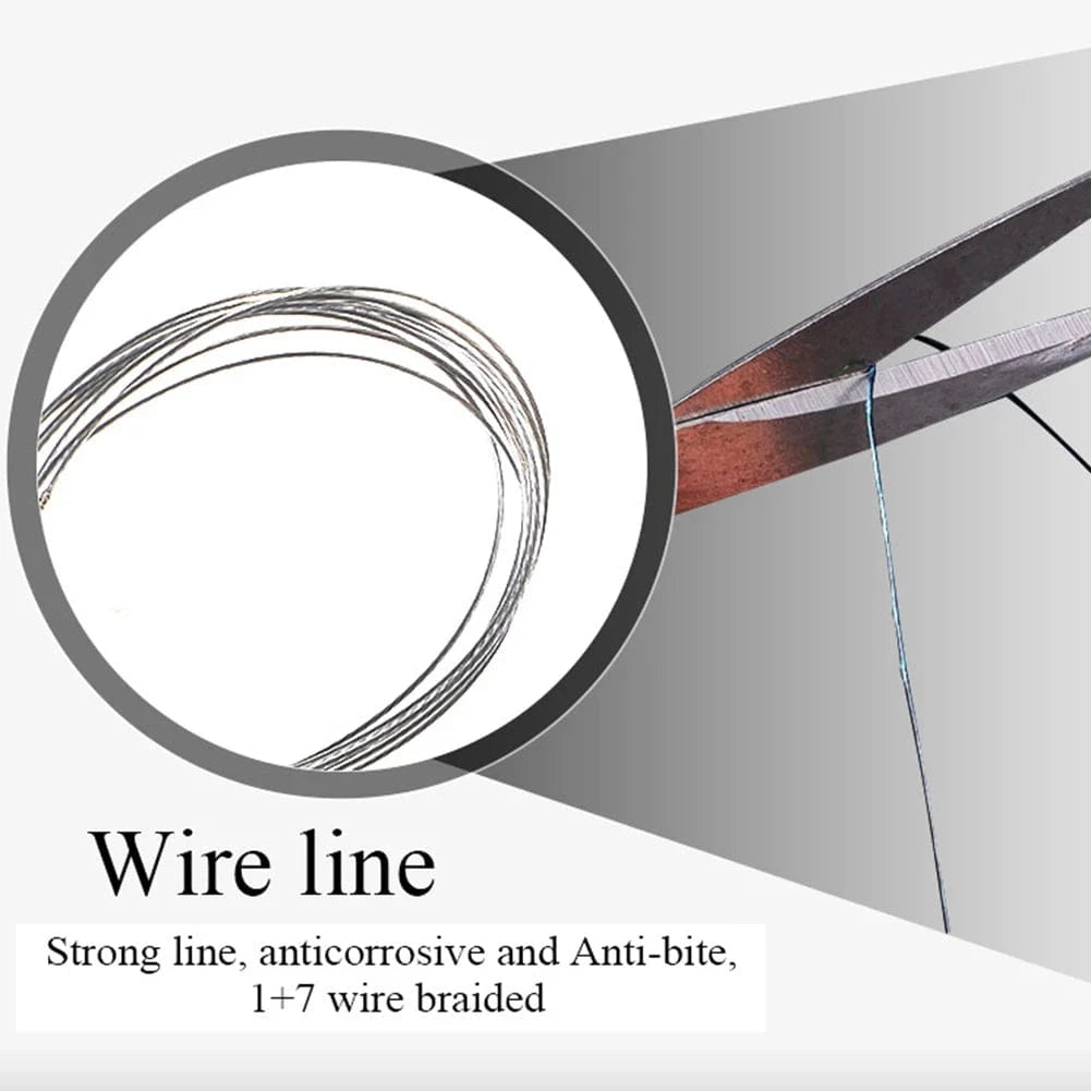 China China 20Pcs  Anti Bite Fishing Lines Multipurpose Lure Trace Rope Connector Steel Wire Leader Line Swivel Outdoors Fishing Accessories