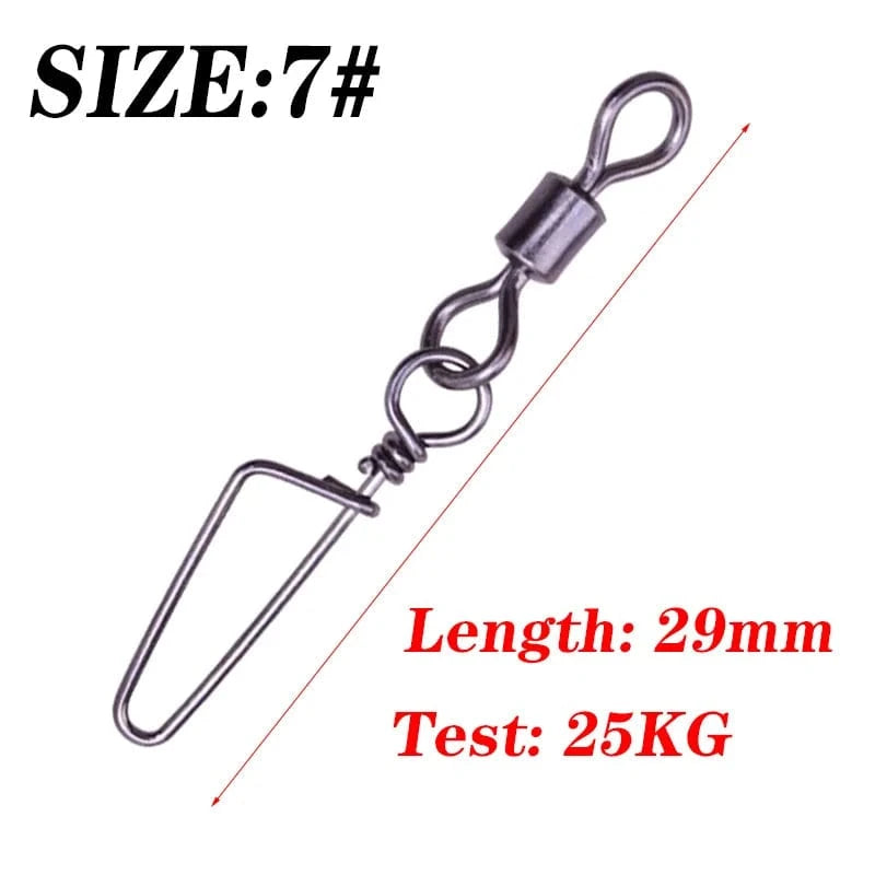 China China 20Pcs Stainless Steel Fishing Swivels Connector Ball Bearing Rolling Swivel 1#-14# For Fishhook Lure Carp Tackle Accessories