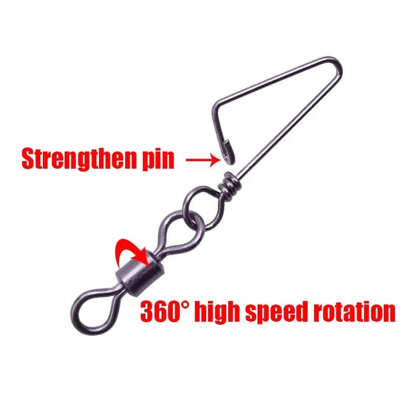 China China 20Pcs Stainless Steel Fishing Swivels Connector Ball Bearing Rolling Swivel 1#-14# For Fishhook Lure Carp Tackle Accessories