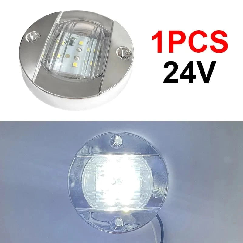 China China 24V White 1Pcs 1Pcs DC12V/24V Marine Boat Transom LED Stern Light Round Cold White LED Tail Lamp Yacht Accessory Blue/White/Yellow/Green/Red