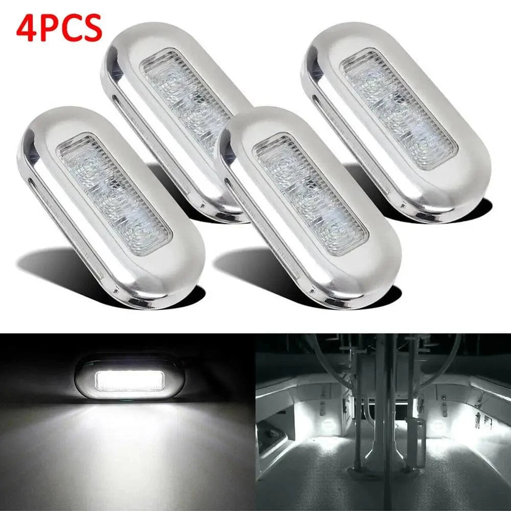 China China 24V White 3LED / CHINA 4Pcs Boat Courtesy Lights Stair Deck Transom LED Stern Light Waterproof Boat Indicator Turn Signal Tail Lamp Yacht Marine Lights