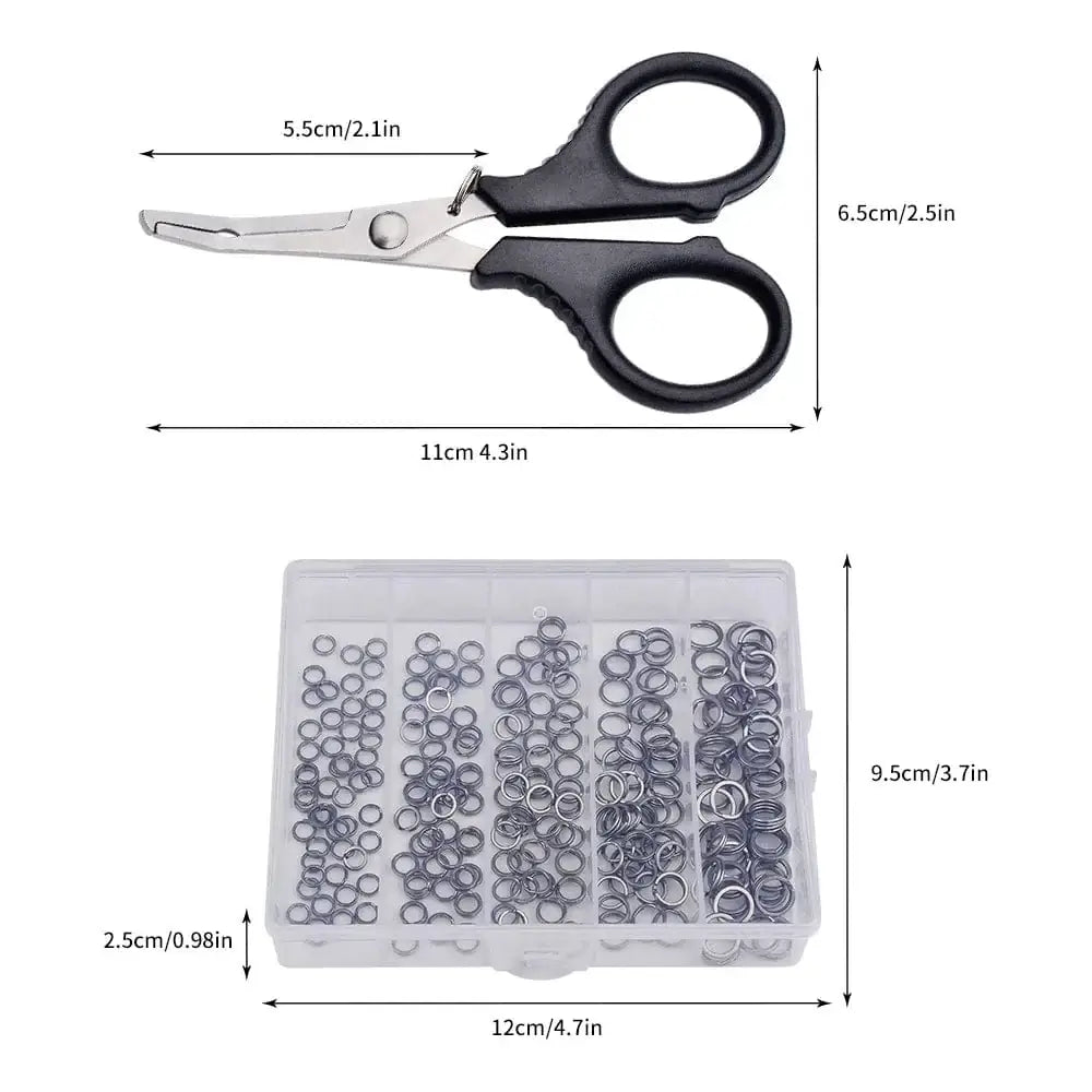 China China 251pcs 250pcs Heavy Duty Stainless Steel Fishing Split Rings With scissors- High Strength Double Flat Wire Snap Ring for Lure Connector