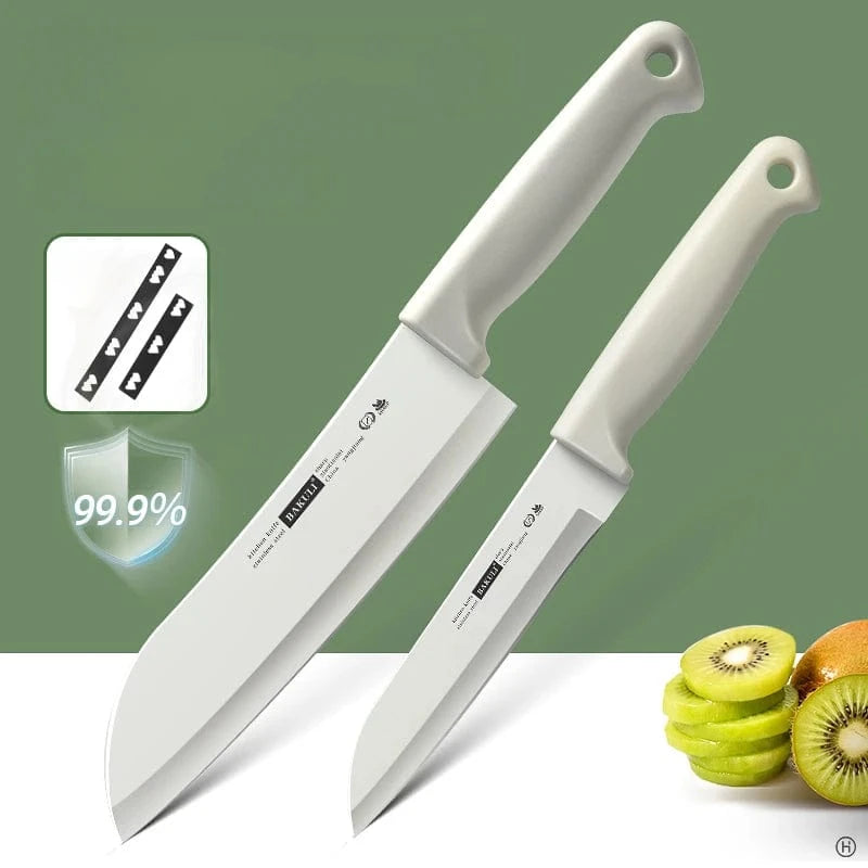 China China 2pc Knife Set BAKULI-1/2pc Macaron Pure White Kitchen Knife Set Antioxidant Coating More Durable Kitchen Aesthetics Fruit Knife Meat Cutter
