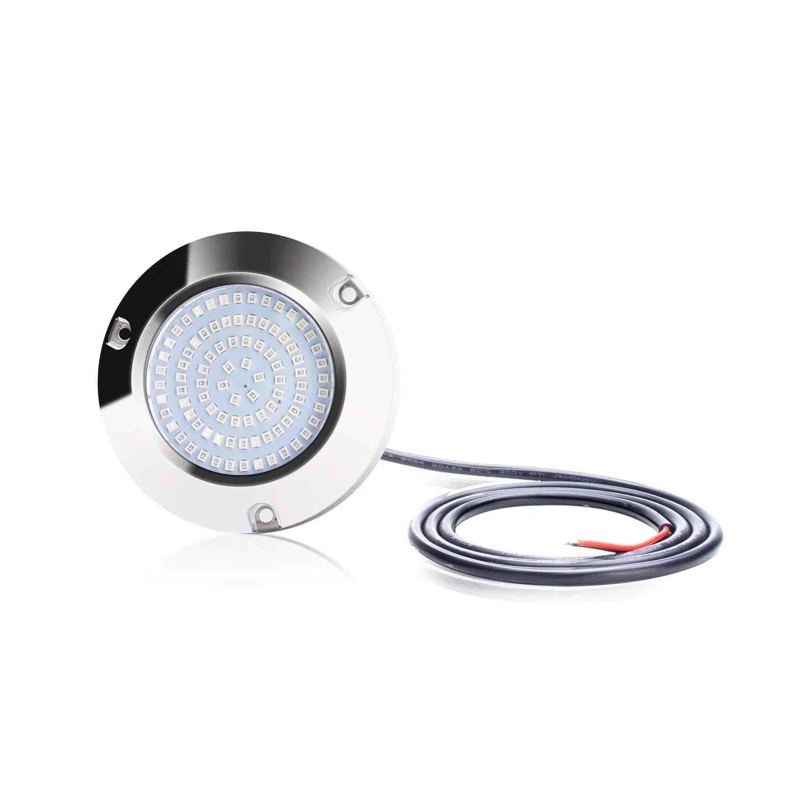 China China 2PCS 90LED Round Chrome Marine LED Yacht Light Underwater Light Super Bright Stainless Pontoon Waterproof Boat Marine Lights