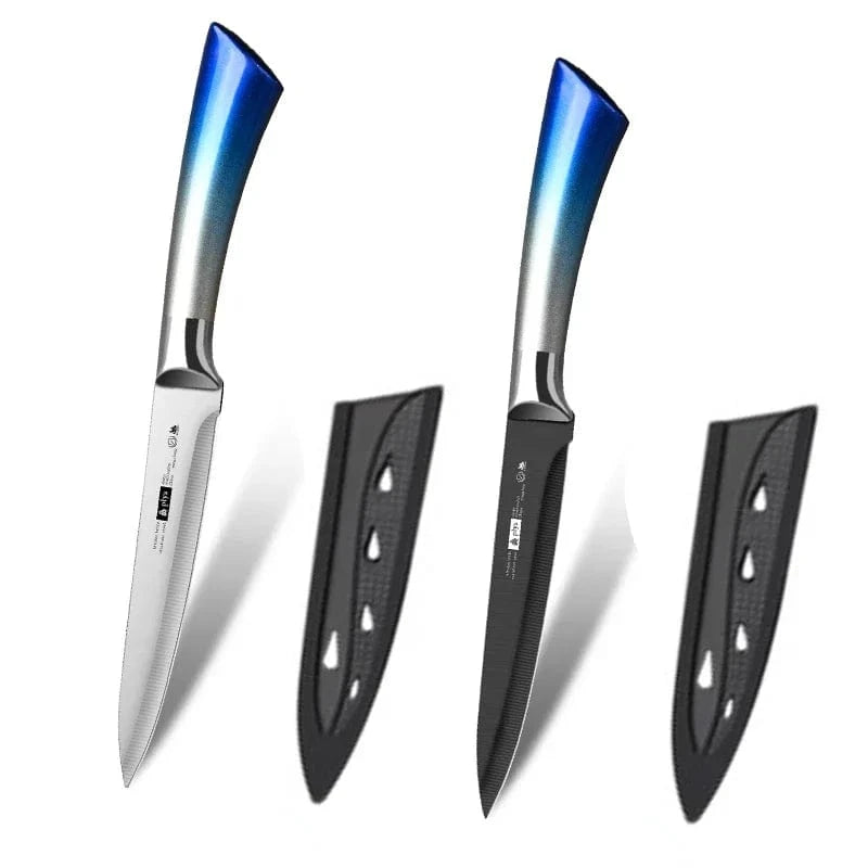 China China 2pcs A Seiko all-steel integrated knife with knife set - high-end kitchen knife - Gradual new fruit knife, sharp fruit - meat knife
