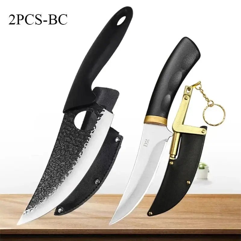 China China 2PCS-BC WXCOO Professional Japanese Chef's Knife Multi-purpose Kitchen Knives Stainless Steel Boning Knife Meat Cleaver Slicing Knife