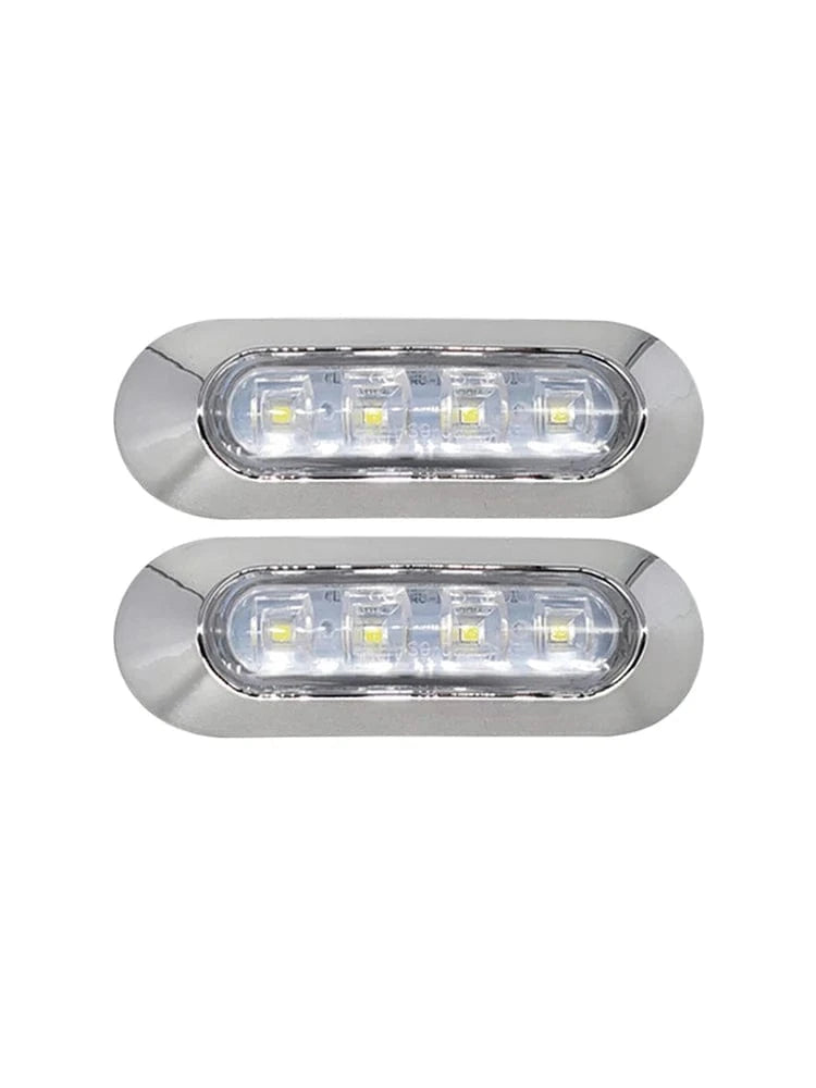 China China 2pcs / CHINA 2PCS LED Marine Boat Courtesy Light 12-30V 6LED Waterproof Boat Interior Stern Transom Light Side Marker White Light for Marine
