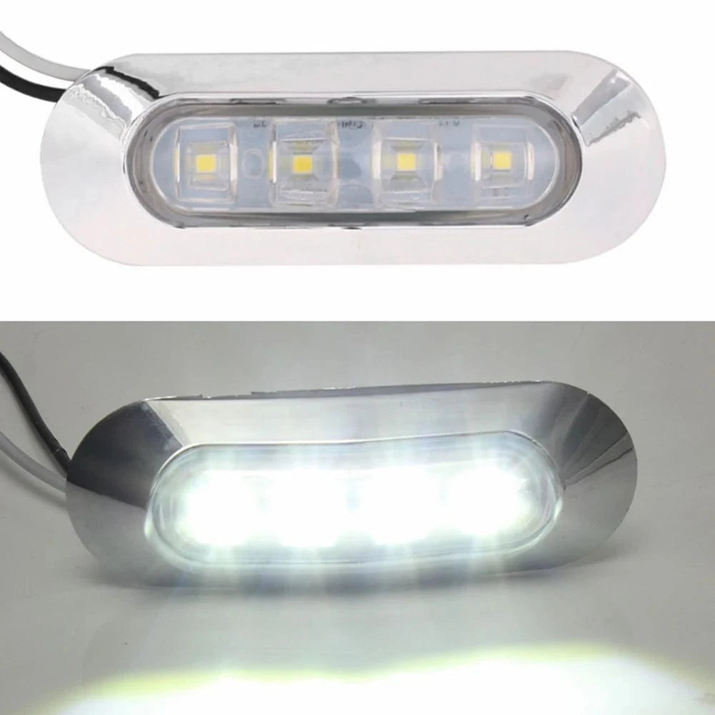 China China 2pcs / CHINA 2PCS LED Marine Boat Courtesy Light 12-30V 6LED Waterproof Boat Interior Stern Transom Light Side Marker White Light for Marine