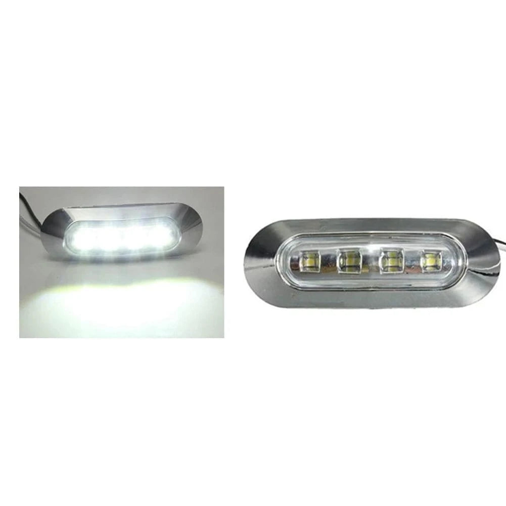 China China 2pcs / CHINA 2PCS LED Marine Boat Courtesy Light 12-30V 6LED Waterproof Boat Interior Stern Transom Light Side Marker White Light for Marine