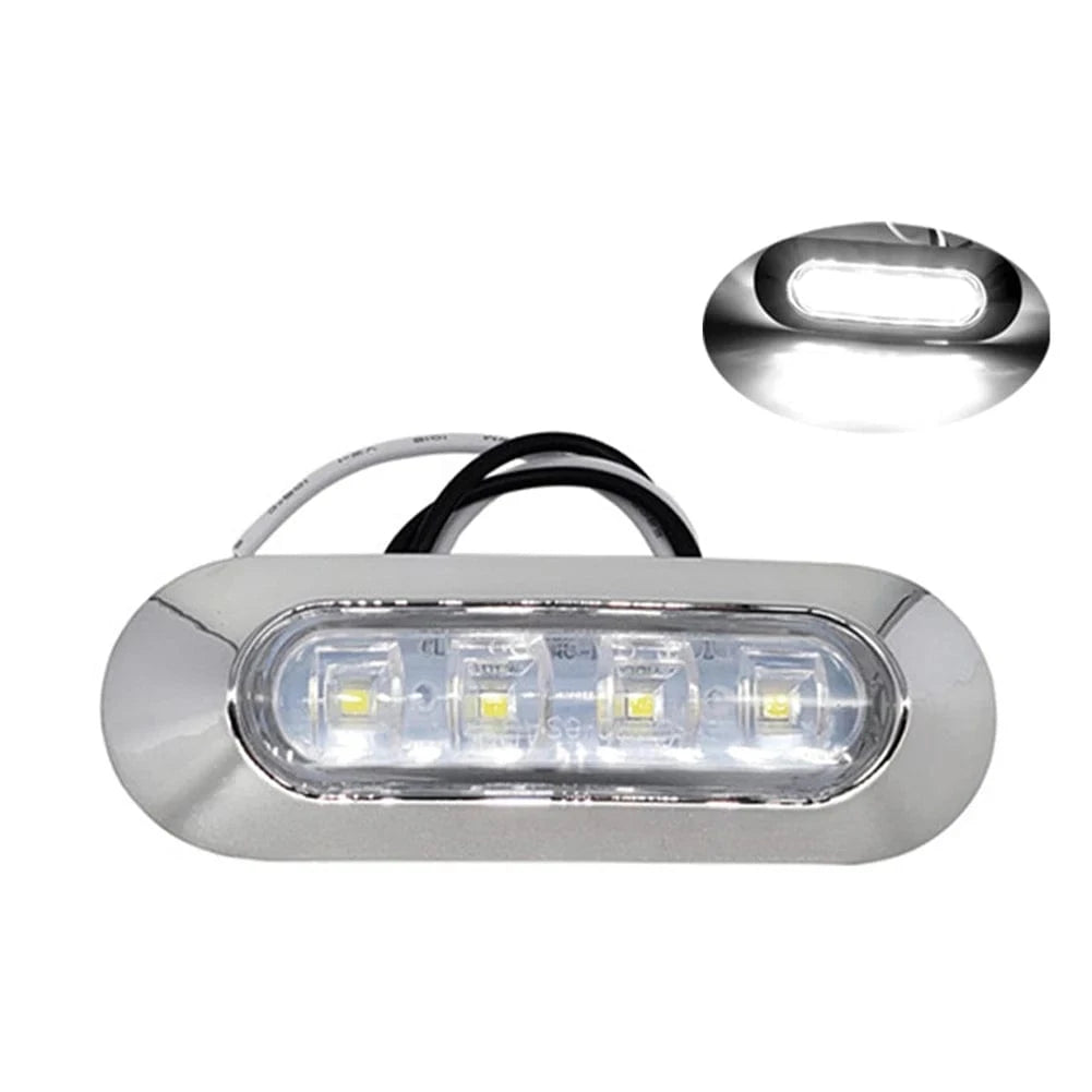 China China 2pcs / CHINA 2PCS LED Marine Boat Courtesy Light 12-30V 6LED Waterproof Boat Interior Stern Transom Light Side Marker White Light for Marine