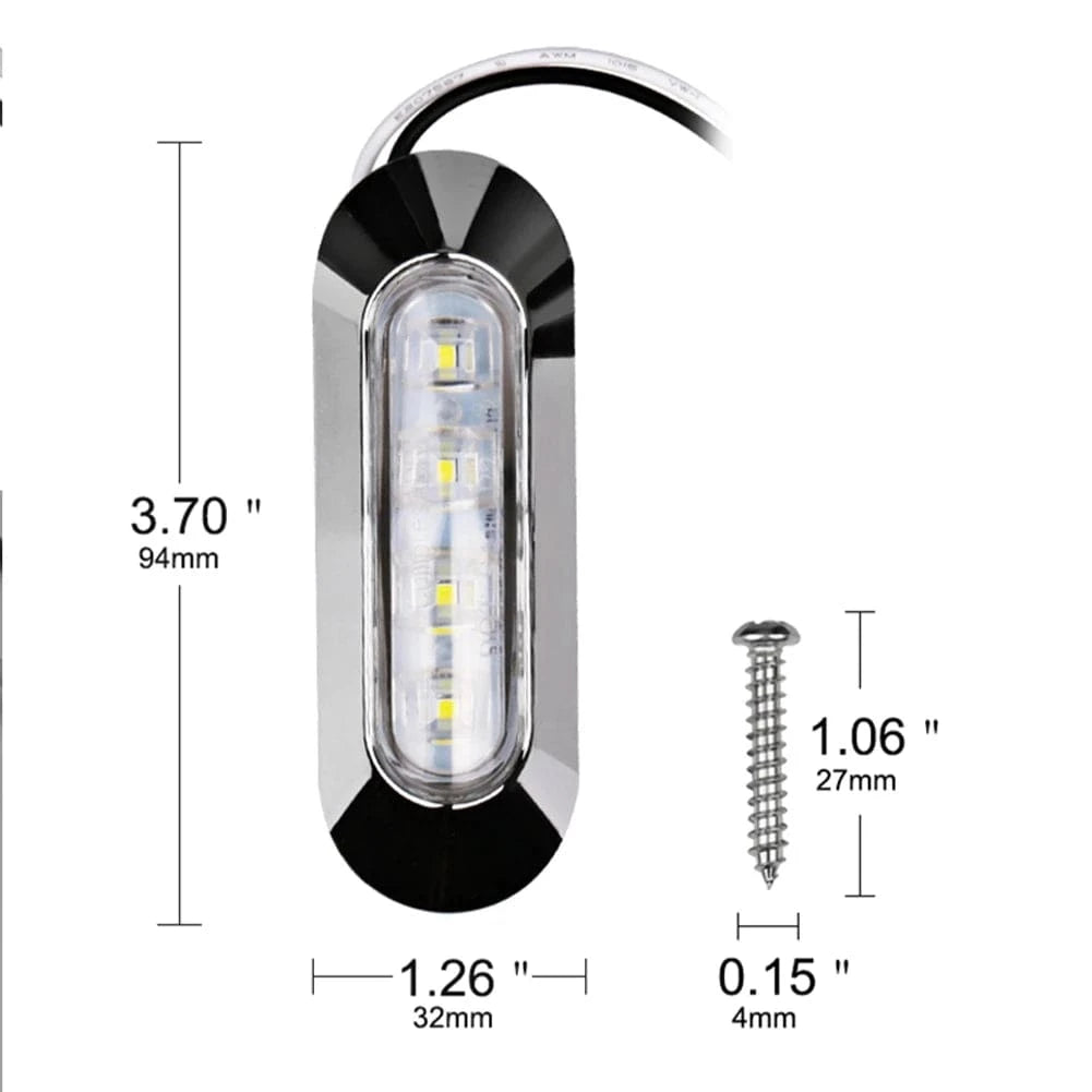 China China 2pcs / CHINA 2PCS LED Marine Boat Courtesy Light 12-30V 6LED Waterproof Boat Interior Stern Transom Light Side Marker White Light for Marine