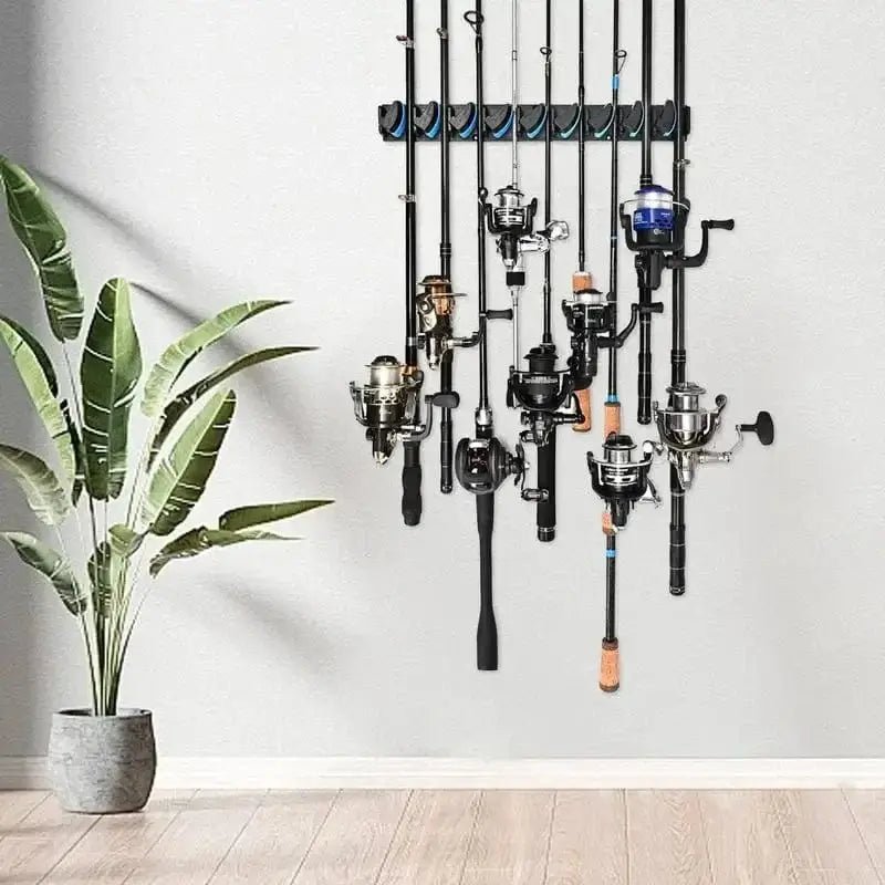 China China 2pcs Fishing Pole Holders 2X Wall Fishing Rod Organizer Fishing Rod Rack Vertical Fishing Pole Holder Holds Up To 18 Rods Or Combos